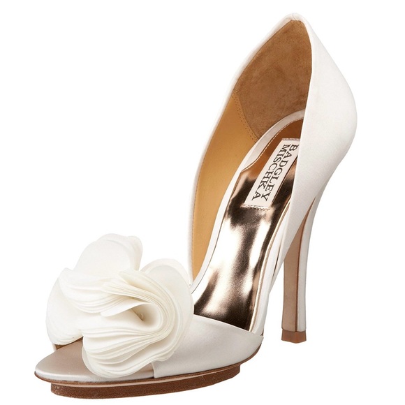 Badgley Mischka Shoes - Badgley Mischka Women's White Peep-Toe Heels